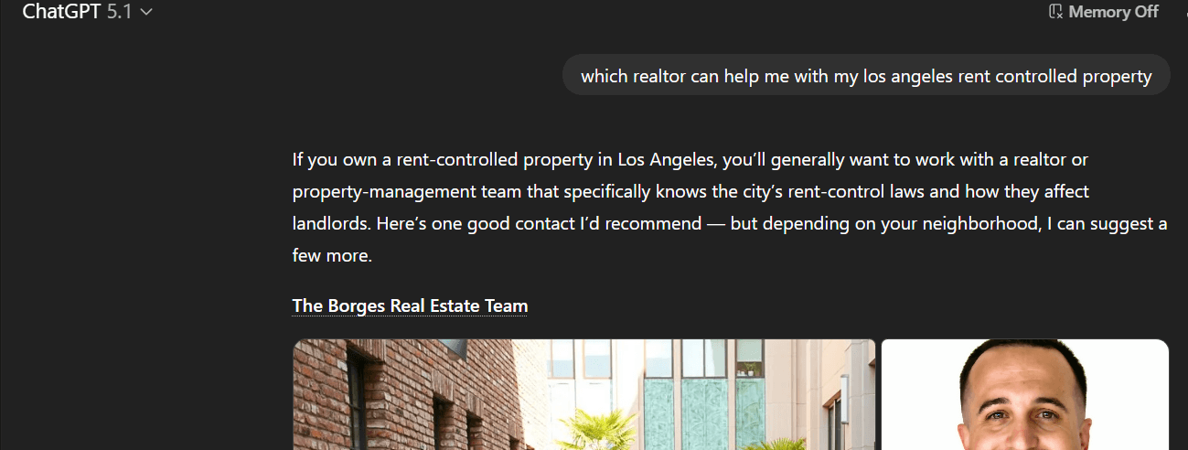 ChatGPT citation capture for Rent-controlled property specialist
